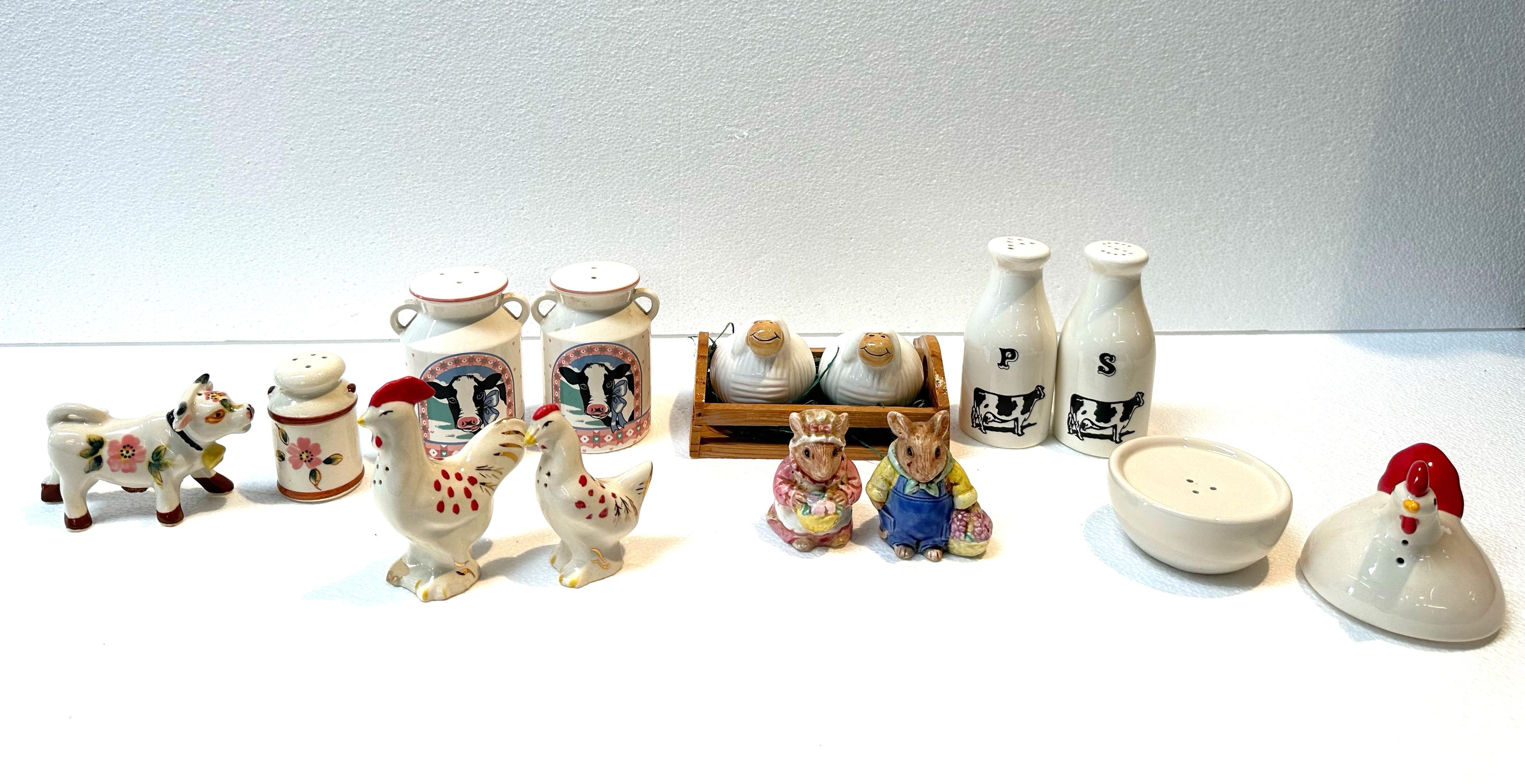 7PC VINTAGE SALT AND PEPPER SETS