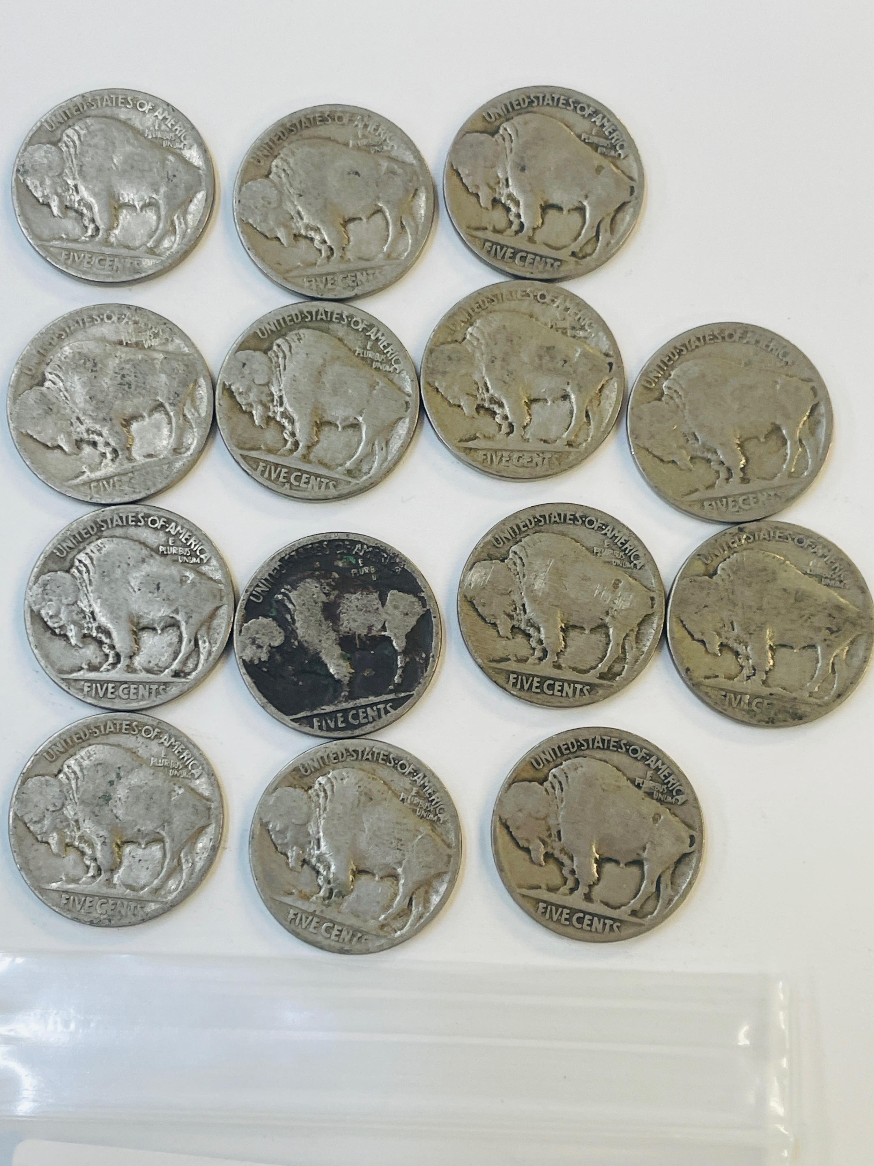 14PC BUFFALO NICKELS