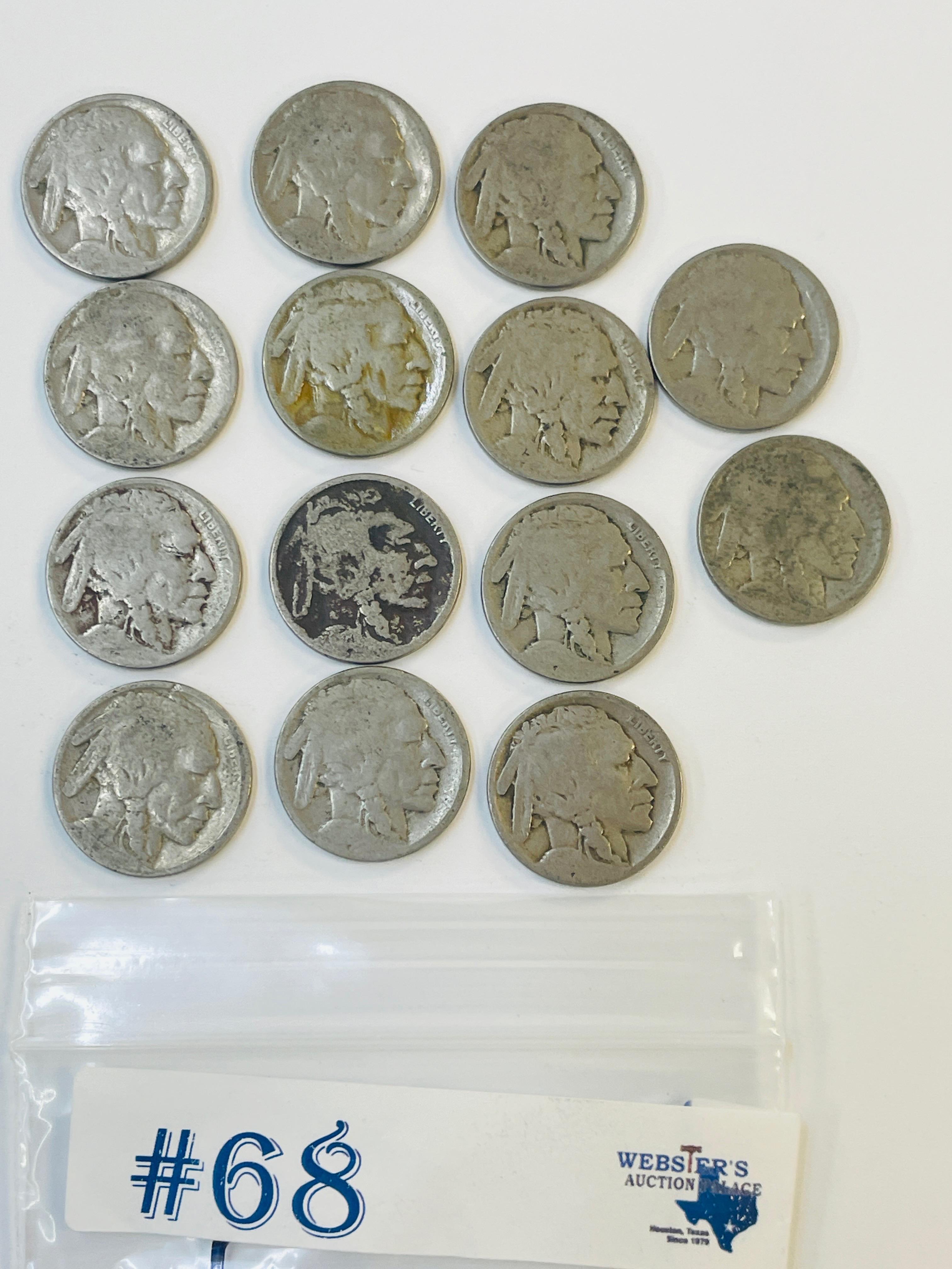 14PC BUFFALO NICKELS