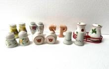 7PC PAINTED SALT AND PEPPER SHAKERS