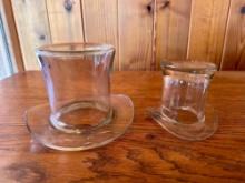 Set of 2 Glass Top Hats