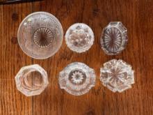 Set of 5 glass Antique salt dips and 1 Small bowl