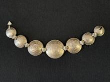 Antique Sterling Silver Coin Bracelet