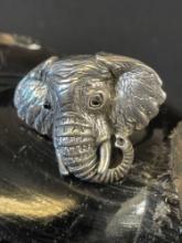 Large Sterling Silver Elephant Ring