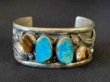 Sterling Silver Cuff with Turquoise