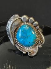 Antique Sterling Silver and Turquoise Ring