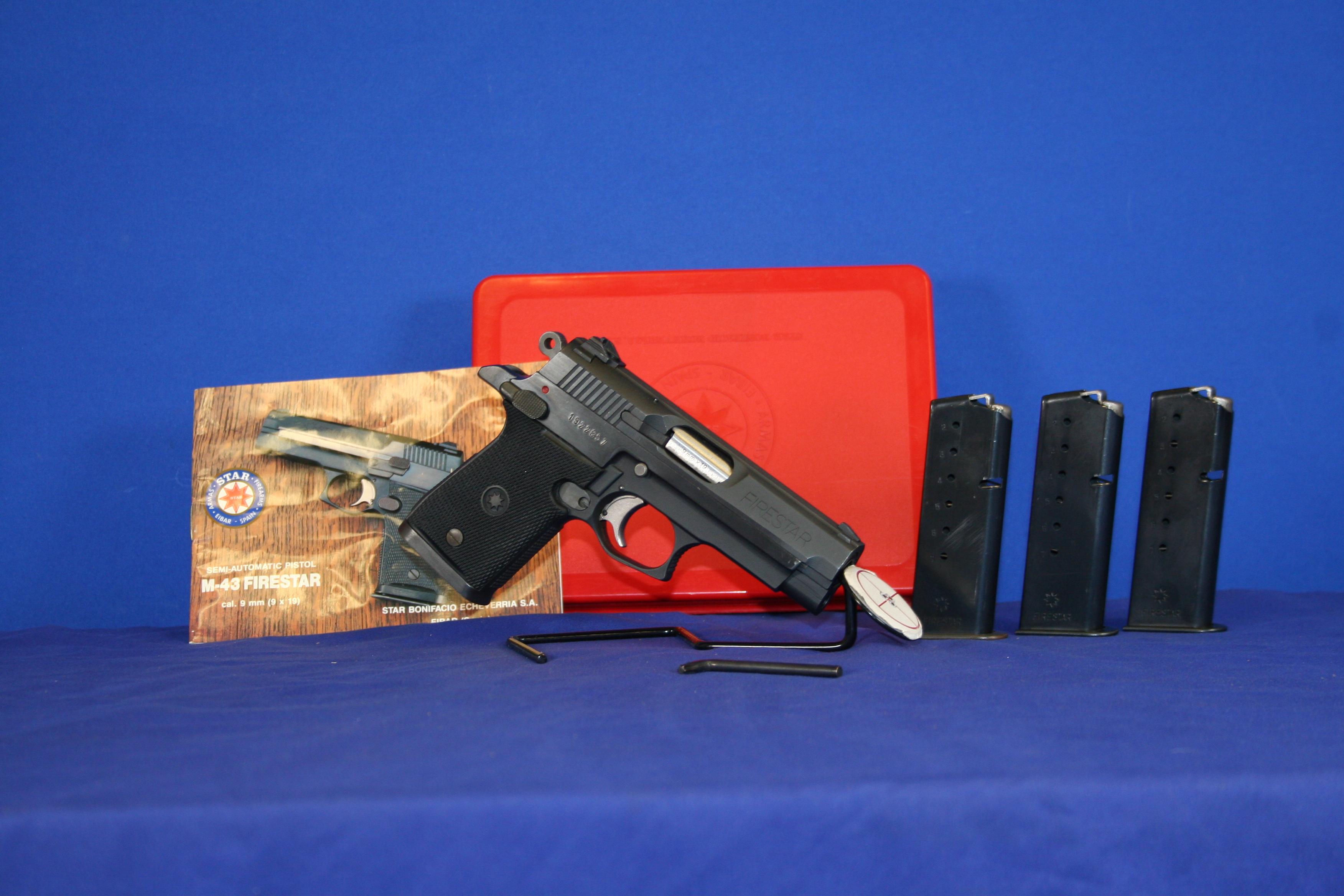 Star Arms M43 Firestar 9mm, 3.5" Barrel, with Three Mags. SN# 1922857. Not For Sale in California.