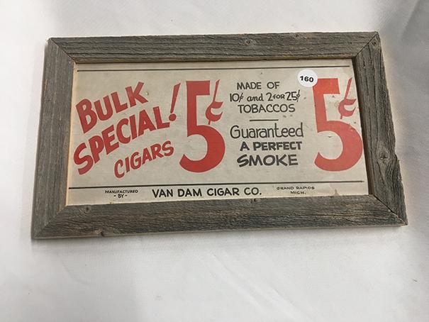 7 1/2  x 12 1/2 in. Framed Advertising Cigar Lid