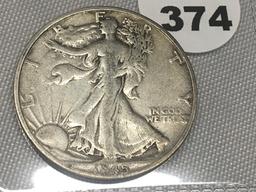 1945-D Walking Liberty Half dollar