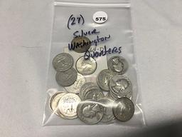 (27) Silver Washington Quarters