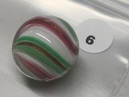 Lutz Style Pink & Green Swirl 1 in. Marble