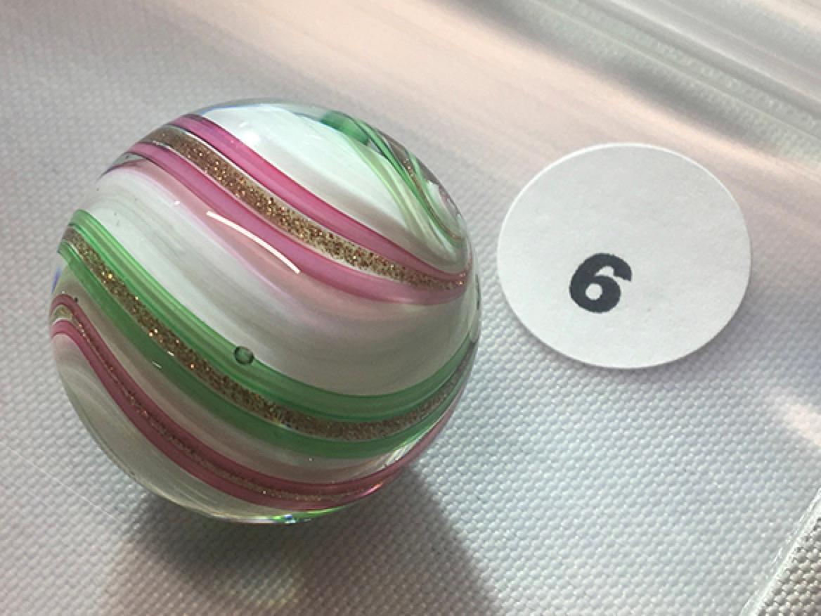 Lutz Style Pink & Green Swirl 1 in. Marble