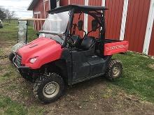 Honda Big Red RTV, 4WD, Windshield, Top, Dump Bed, 5983 Miles, Turns Over, Carburator issues