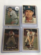 (4) 1957 Topps #25, 98, 122, 125