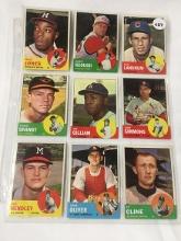 (9) 1963 Topps #21, 22, 62, 65, 80, 113, 137, 172, 414