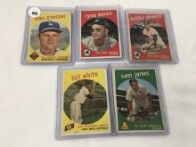 (5) 1959 Topps #75, 222, 287, 359, 485