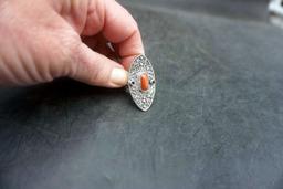 Sterling Silver Red Stone Ring