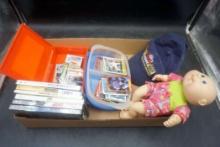 Cabbage Patch Kid Doll, Coors Hat, Sports Cards, Containers & Dvds