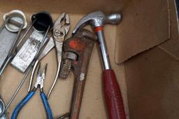 Assorted Tools - Hammer, C Clamp, Pipe Wrench, Pliers & More