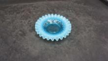 Blue Hobnail Ruffled Plate