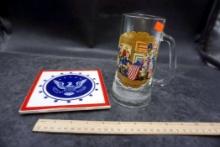 Besheer Art Tile & Americana Beer Glass