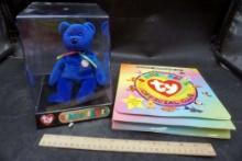 Ty Beanie Baby Bear In Case W/ Official Membership Kit