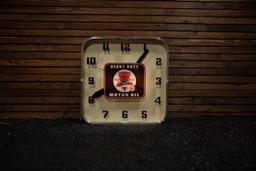 Red Hat Motor Oil Lighted Clock