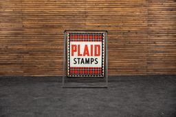 Plaid Stamps Double-Sided Enamel Sidewalk Sign