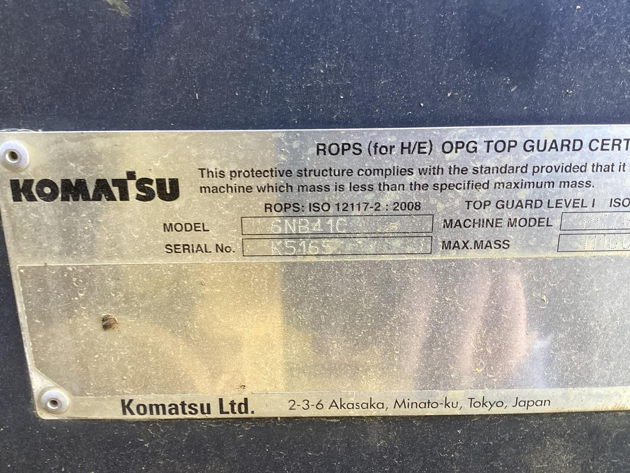 2015 Komatsu PC78US-10 Mini Excavator