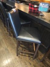 Black vinyl cushion bar chairs (sold in lot of 7 times)