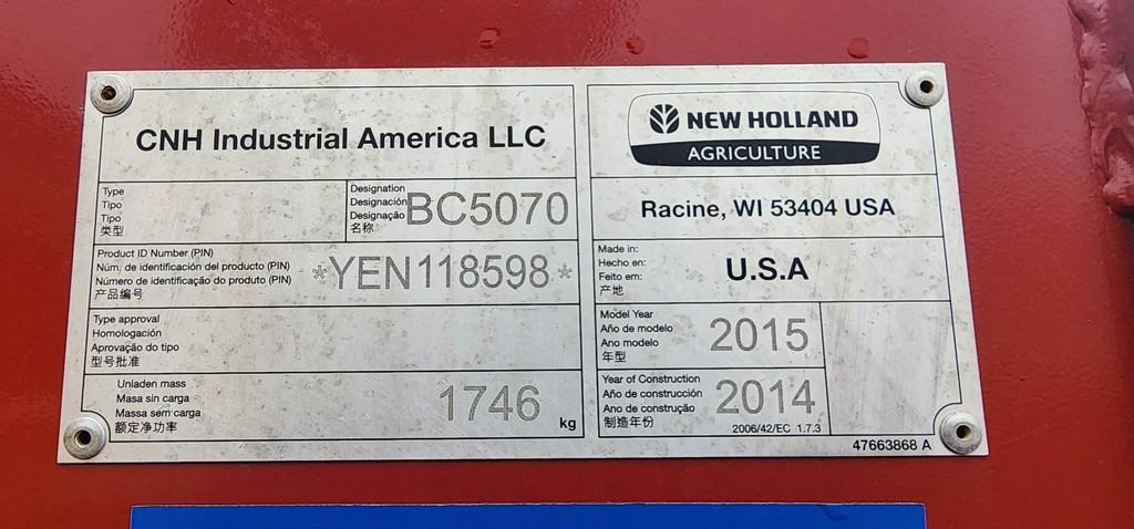 2015 New Holland BC5070 Baler (NICE) (ONE OWNER)