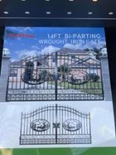 Set of Wildlife Scene Rod Iron Entryway Gates - 14 foot opening - New