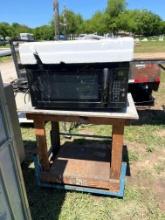 Rolling Shop Cart and Under the Counter Mounted Microwave - Brand New never been used