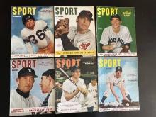 (6) 1952 "Sport" Magazines with Great Covers
