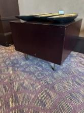 24"W x 24"D x 19.5"H Darkwood Table w/Chrome Legs