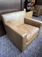 Marbella Designs 36"�W x 34"�D x 33"�H Brown Leather Love Seat