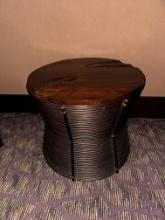 (2) 16" Round x 24"H Darkwood Decor