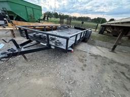 TANDEM AXLE FLATBED TRAILER W/ WINCH