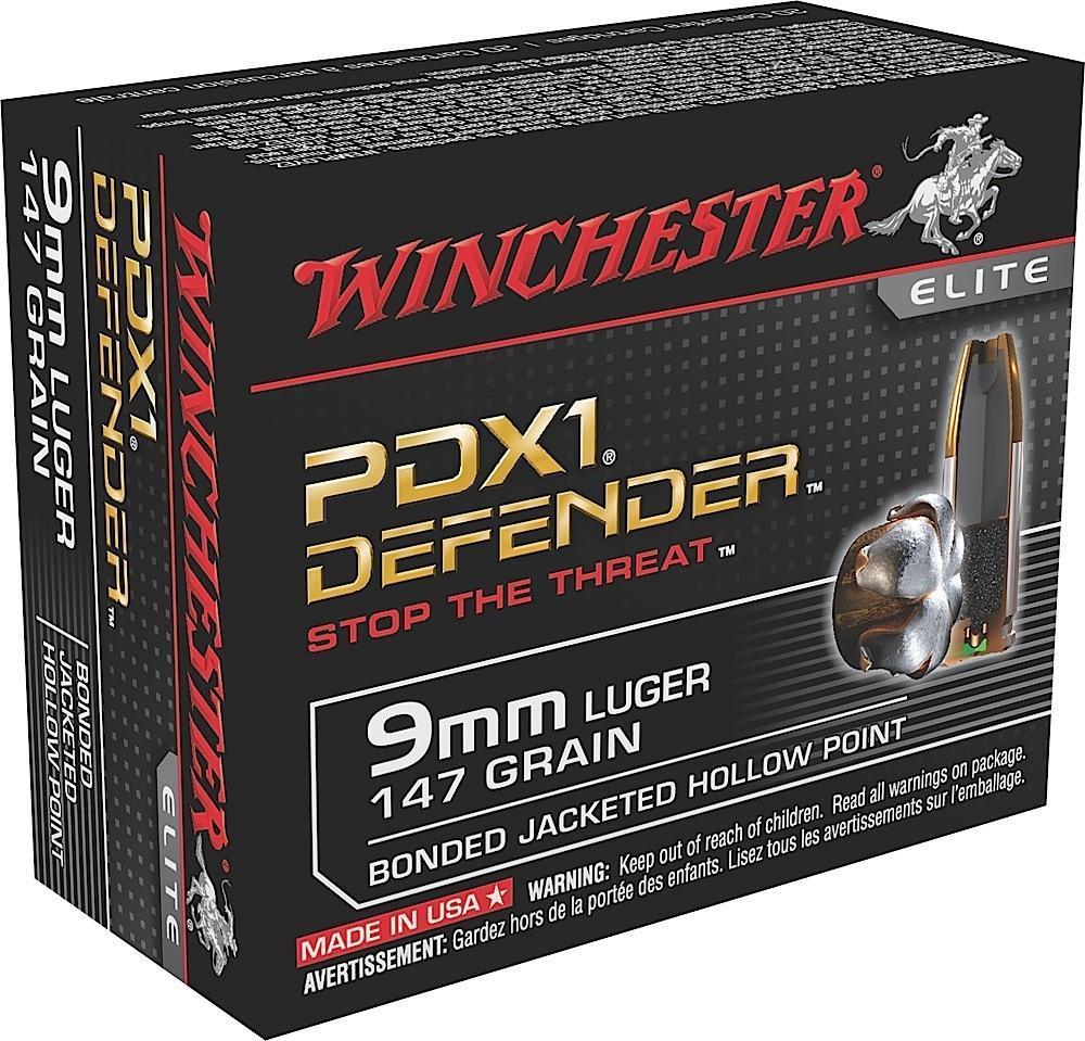 Winchester Ammo S9MMPDB1 Defender 9mm Luger 147 gr Bonded Jacket Hollow Point 20 Per Box