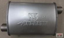 OE Parts 600-12 Andretti Turbo Exhaust Muffler 2-1/4" Offset 13" Oval 17" OAL