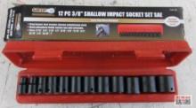 Grip 73516 12pc 3/8" Drive Shallow SAE Impact Socket Set (5/16" - 1") w/ Molded Storage Case...