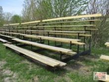 Elevated Seating Bleachers, Heavy Steel Frame With Wooden Boards