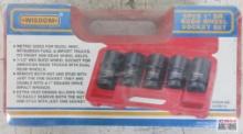 Wisdom 11-IS51-2 5Pc 1" Budd Socket Set (41mm, 1-1/2", 38mm,25mm, 33mm) w/ Molded Storage Case