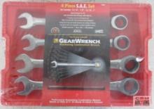 Gearwrench 93090 4pc SAE Ratcheting Combination Wrench Set (13/16" - 1")