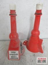 LeFunnel No Drip Cap Red Funnels - Set of 2