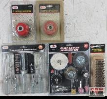 IIT 20330 Wooden Block Wire Brush IIT 80508 10pc Quick Change Finishing Kit IIT 60360 12pc