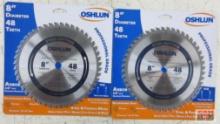 Oshlun SBF-080048 8" Ferrous Metal Saw Blade, 48 Teeth, Arbor 5/8" Diamond - Set of 2