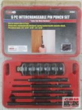 Grip 61064 6pc Interchangeable Pin Punch Set w/ Molded Storage Case