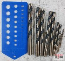 Norseman Regular Drill Bit Set w/ Drill Bit Gauge... 5/64", 3/32", 3/32", 3/32", 15/64", 1/4", 25/64