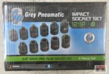 Grey Pneumatic 1211P 311pc 3/8" Drive Pipe Plug Socket Set w/ Molded Storage Case... Sizes: 3/16" M.